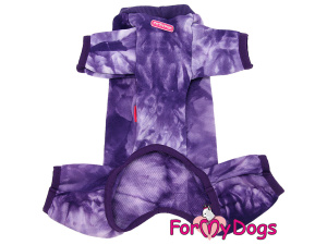 Obleček pro psy i fenky – jednovrstvý overal / pyžamo PURPLE od ForMyDogs. Ideální na domácí nošení pro psy bez srsti, zimomřivé psy, psí seniory apod. (5)