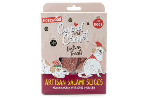  Vánoční masité salámky pro psy s kolagenem – lahodná sváteční odměna, která rozzáří oči každému chlupáči. Perfektní dárek pod stromeček