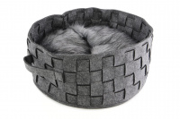  Pelíšek pro kočky SILVER FELT & FUR, stříbřitě šedý (2)