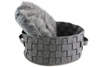  Pelíšek pro kočky SILVER FELT & FUR, stříbřitě šedý (3)