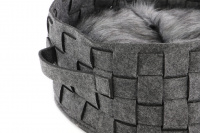  Pelíšek pro kočky SILVER FELT & FUR, stříbřitě šedý (4)