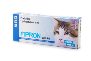 Antiparazitní pipeta FIPRON spot-on s účinnou látkou fipronil poskytuje vaší kočce efektivní ochranu i léčbu při napadení blechami, klíšťaty a všenkami