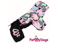  Obleček pro fenky malých až středních plemen – pláštěnka PINK HOUNDSTOOTH od For My Dogs (3)
