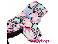  Obleček pro fenky malých až středních plemen – pláštěnka PINK HOUNDSTOOTH od For My Dogs (4)