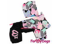 Obleček pro fenky malých až středních plemen – pláštěnka PINK HOUNDSTOOTH od For My Dogs (5)
