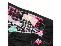  Obleček pro fenky malých až středních plemen – pláštěnka PINK HOUNDSTOOTH od For My Dogs (7)