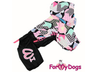  Obleček pro fenky malých až středních plemen – pláštěnka PINK HOUNDSTOOTH od For My Dogs