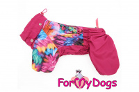 Obleček pro fenky malých až středních plemen – lehoučká pláštěnka FLOWERS PINK od For My Dogs. (5)