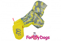 Obleček pro psy malých až středních plemen – lehoučká pláštěnka YELLOW od For My Dogs.