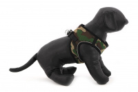 Hrudní postroj pro psy anglické značky Doodlebone v CAMO designu. Vzdušný síťovaný materiál, dvojité zapínání, výběr velikostí. (6)