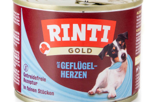  Dopřejte svému psímu parťákovi kvalitní a chutné krmivo z pravého masa. Rinti konzerva obsahuje šťavnaté kousky kuřecích srdíček (25 %) a další přírodní suroviny, které zajistí vyváženou a plnohodnotnou výživu (detail)