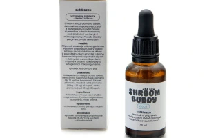 Revoluční péče o zdravý a svěží psí úsměv s chytrou houbou! Přírodní kapky Shroom Buddy „Svěží dech“ účinně bojují proti zubnímu kameni, zánětům dásní a nepříjemnému zápachu z tlamy díky unikátní české technologii (3)
