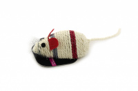 Nepostradatelná hračka pro všechny kočky bez rozdílu věku – chrastící myška s odolným sisalovým opletem. Délka s ocáskem 21 cm. (3)
