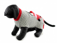  Pletený svetr pro psy s tučňákem se svítícím nosem. Svetr je elastický a snadno se přizpůsobí každému obvodu hrudníku, tři velikosti na výběr. Barva: šedá.