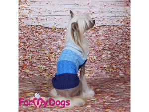  Obleček pro psy i fenky – stylový a teplý svetr GRADIENT BLUE od ForMyDogs. Materiál 100% akryl (FOTO 2)