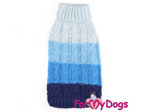  Obleček pro psy i fenky – stylový a teplý svetr GRADIENT BLUE od ForMyDogs. Materiál 100% akryl (2)