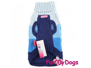  Obleček pro psy i fenky – stylový a teplý svetr GRADIENT BLUE od ForMyDogs. Materiál 100% akryl (3)