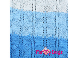  Obleček pro psy i fenky – stylový a teplý svetr GRADIENT BLUE od ForMyDogs. Materiál 100% akryl (detail)