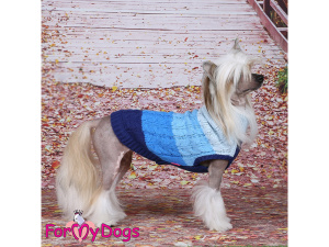  Obleček pro psy i fenky – stylový a teplý svetr GRADIENT BLUE od ForMyDogs. Materiál 100% akryl.