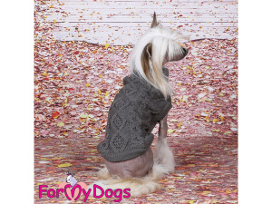  Obleček pro psy i fenky – stylový a teplý svetr PIGTAIL GREY od ForMyDogs. Materiál 100% akryl (2)