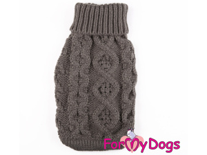  Obleček pro psy i fenky – stylový a teplý svetr PIGTAIL GREY od ForMyDogs. Materiál 100% akryl (3)