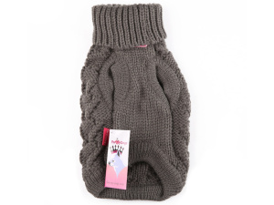  Obleček pro psy i fenky – stylový a teplý svetr PIGTAIL GREY od ForMyDogs. Materiál 100% akryl (4)