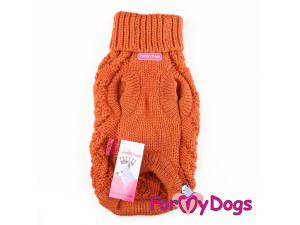 Obleček pro psy i fenky – stylový a teplý svetr PIGTAIL ORANGE od ForMyDogs. Materiál 100% akryl (4)