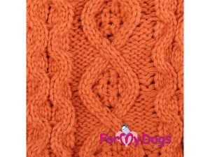  Obleček pro psy i fenky – stylový a teplý svetr PIGTAIL ORANGE od ForMyDogs. Materiál 100% akryl (5)
