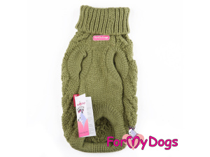  Obleček pro psy i fenky – stylový a teplý svetr PIGTAIL GREEN od ForMyDogs. Materiál 100% akryl (4)