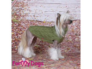  Obleček pro psy i fenky – stylový a teplý svetr PIGTAIL GREEN od ForMyDogs. Materiál 100% akryl