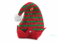 Vánoční čepička pro malé a střední psy s blikajícími LED diodami pro stylovou vánoční oslavu. Připevňuje se nastavitelnou gumičkou pod krkem. (2)