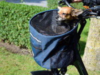 Přepravní box-taška na psa k připevnění na řídítka WALKY. Možnost uzavření síťkou, reflexní prvky, pět bočních kapes, popruh pro nošení tašky přes rameno. (5)