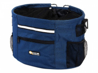 Přepravní box-taška na psa k připevnění na řídítka WALKY. Možnost uzavření síťkou, reflexní prvky, pět bočních kapes, popruh pro nošení tašky přes rameno.