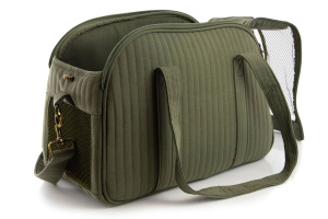  Cestujte první třídou! Luxusní prošívaná taška Milk & Pepper Carlton v barvě khaki kombinuje nadčasový design s maximálním pohodlím pro malé psy do 7 kg (13)