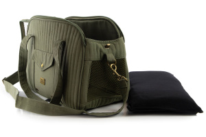  Cestujte první třídou! Luxusní prošívaná taška Milk & Pepper Carlton v barvě khaki kombinuje nadčasový design s maximálním pohodlím pro malé psy do 7 kg (14)