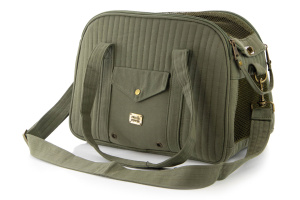  Cestujte první třídou! Luxusní prošívaná taška Milk & Pepper Carlton v barvě khaki kombinuje nadčasový design s maximálním pohodlím pro malé psy do 7 kg (2)