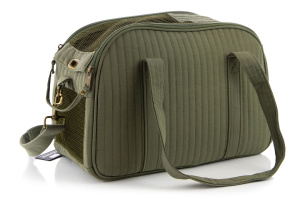  Cestujte první třídou! Luxusní prošívaná taška Milk & Pepper Carlton v barvě khaki kombinuje nadčasový design s maximálním pohodlím pro malé psy do 7 kg (5)