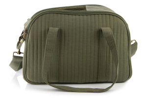  Cestujte první třídou! Luxusní prošívaná taška Milk & Pepper Carlton v barvě khaki kombinuje nadčasový design s maximálním pohodlím pro malé psy do 7 kg (6)