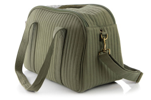  Cestujte první třídou! Luxusní prošívaná taška Milk & Pepper Carlton v barvě khaki kombinuje nadčasový design s maximálním pohodlím pro malé psy do 7 kg (7)