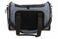  Přepravní taška na psy v účelném provedení a praktickém designu DENIM BLUE od CAMON. Tři síťované strany, popruh přes rameno, vyjímatelná podložka, nosnost 8 kg. Barva: modrá.