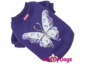  Obleček pro psy i fenky – tričko BUTTERFLY PURPLE od ForMyDogs v originálním designu pro moderní a stylové psy