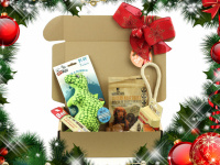   Vánoční box pro psy s vybranými pamlsky a hned dvěma hračkami dle vlastního výběru. Kompletně připravený vánoční dárek – včetně sváteční mašle. (4)