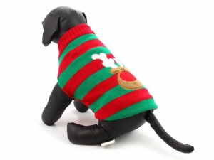  Vánoční svetr pro psy – pruhovaný