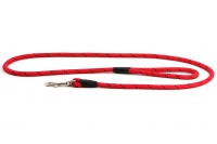 Provazové vodítko pro psy ROSEWOOD Rope Twist z pevného nylonu. Vodítko má kruhový průřez a je opatřené pevnou pochromovanou karabinou. Délka 1,55 m, barva červená.