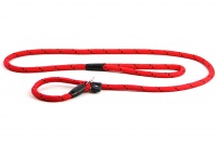 Provazové vodítko pro psy s obojkem ROSEWOOD Twist Slip z pevného nylonu. Kruhový průřez, pevná pochromovaná karabina. Délka 1,55 m, barva červená.