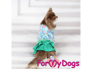 Obleček pro fenky malých až středních plemen – stylové šaty z teplého úpletu se sukní ve třech vrstvách. Zapínání na druky na bříšku (2)