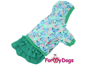 Obleček pro fenky malých až středních plemen – stylové šaty z teplého úpletu se sukní ve třech vrstvách. Zapínání na druky na bříšku (5)