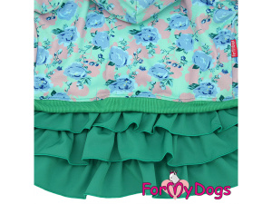 Obleček pro fenky malých až středních plemen – stylové šaty z teplého úpletu se sukní ve třech vrstvách. Zapínání na druky na bříšku (6)