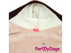 Obleček pro fenky malých až středních plemen – teplé šaty BUTTERFFLY BEIGE z pleteniny podšité umělou kožešinkou se sukní ve třech vrstvách. Zapínání na druky na bříšku (9)