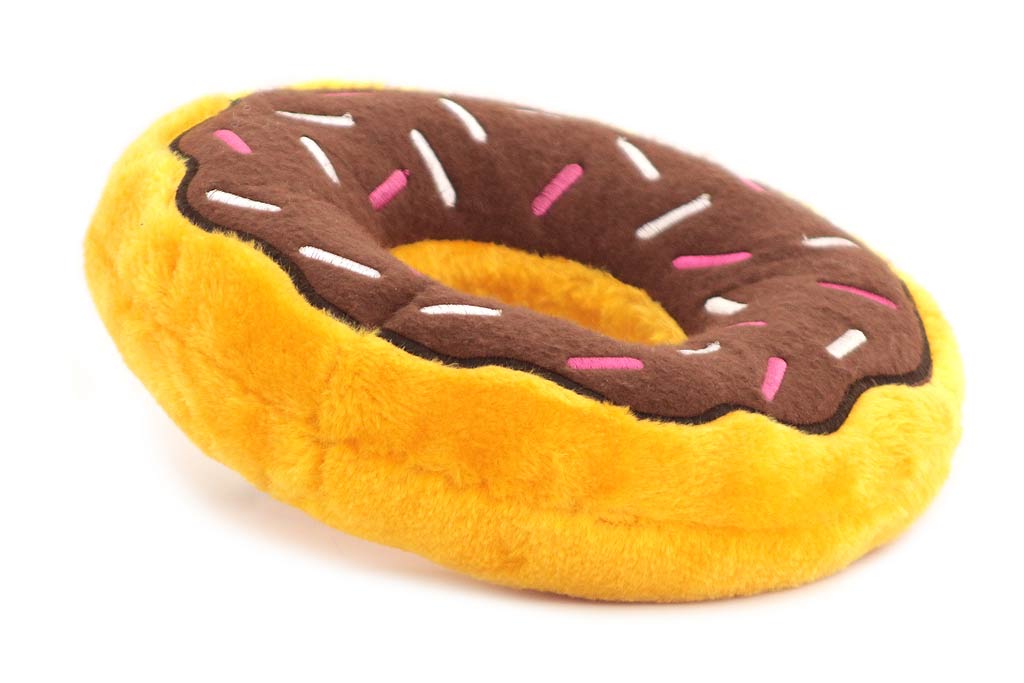 Plyšová hračka pro psy – čokoládový donut